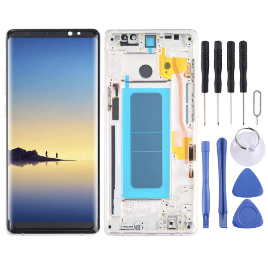 OLED LCD Screen for Samsung Galaxy Note 8 SM-N950 Digitizer Full Assembly with Frame (Gold) - LCD Screen by buy2fix | Online Shopping UK | buy2fix