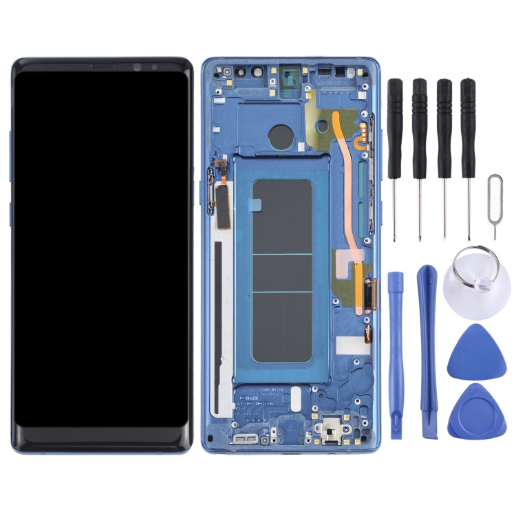OLED LCD Screen for Samsung Galaxy Note 8 SM-N950 Digitizer Full Assembly with Frame (Blue) - LCD Screen by buy2fix | Online Shopping UK | buy2fix