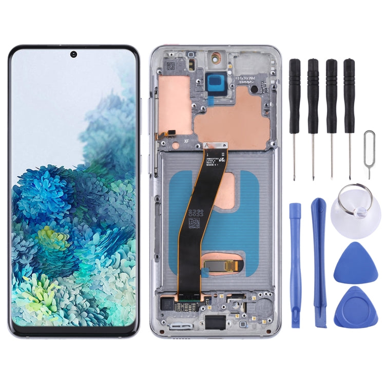 Original Super AMOLED LCD Screen With Digitizer Full Assembly with Frame for Samsung Galaxy S20 5G SM-G981B(Silver) - LCD Screen by buy2fix | Online Shopping UK | buy2fix