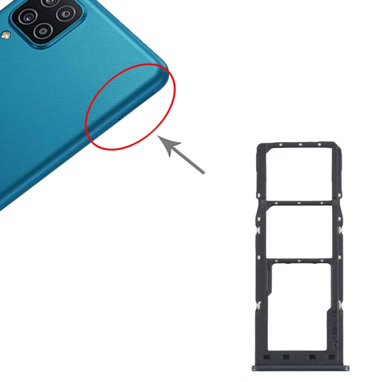For Samsung Galaxy M12 SM-M127 SIM Card Tray + SIM Card Tray + Micro SD Card Tray (Black) - Card Tray by buy2fix | Online Shopping UK | buy2fix