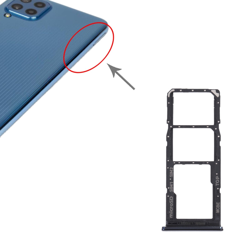 For Samsung Galaxy M32 5G SM-M326B Original SIM Card Tray + SIM Card Tray + Micro SD card tray (Black) - Card Tray by buy2fix | Online Shopping UK | buy2fix