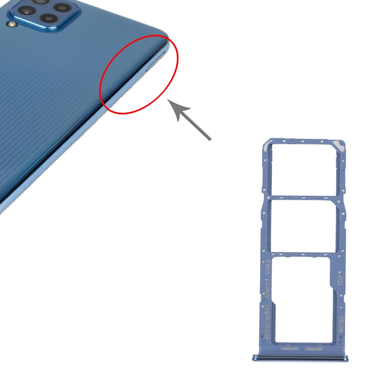 For Samsung Galaxy M32 5G SM-M326B Original SIM Card Tray + SIM Card Tray + Micro SD card tray (Blue) - Card Tray by buy2fix | Online Shopping UK | buy2fix