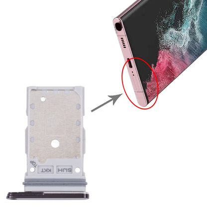 For Samsung Galaxy S22 Ultra 5G SM-S908B Original SIM Card Tray + SIM Card Tray (Black) -  by buy2fix | Online Shopping UK | buy2fix