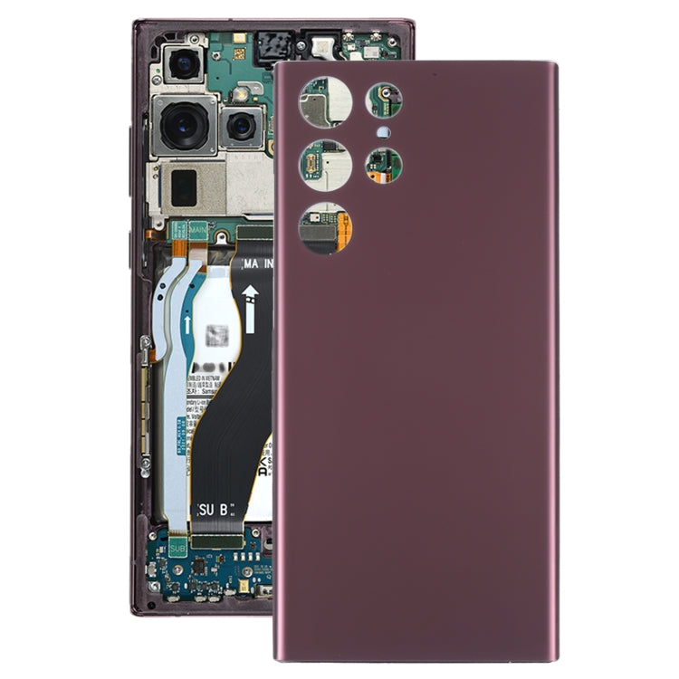 For Samsung Galaxy S22 Ultra Battery Back Cover (Dark Red) -  by buy2fix | Online Shopping UK | buy2fix