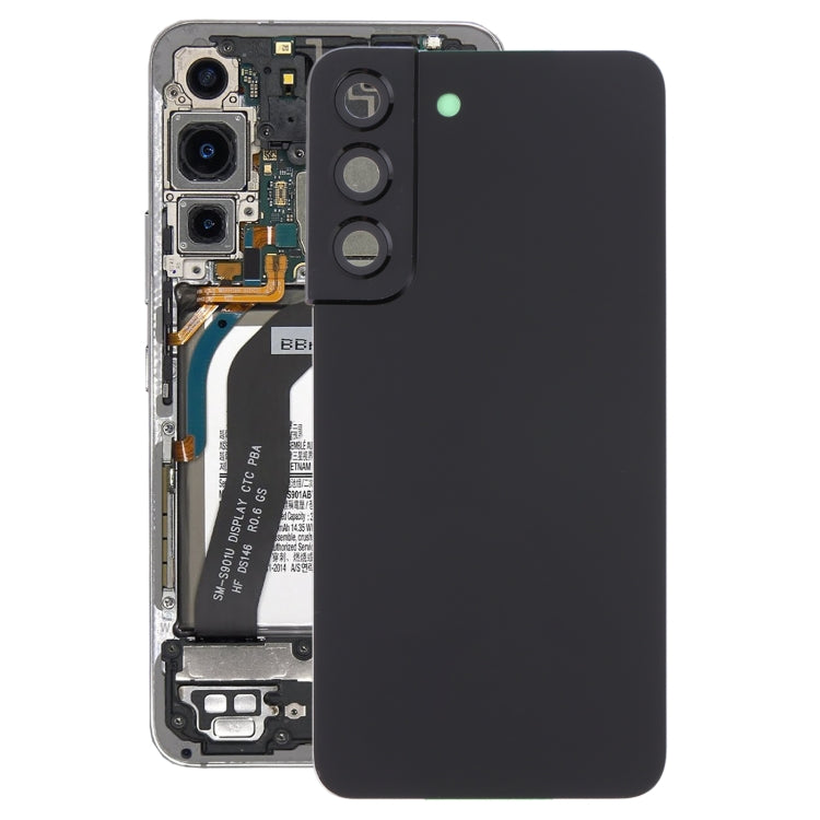 For Samsung Galaxy S22 5G SM-S901B Battery Back Cover with Camera Lens Cover (Black) -  by buy2fix | Online Shopping UK | buy2fix