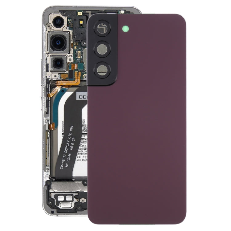 For Samsung Galaxy S22 5G SM-S901B Battery Back Cover with Camera Lens Cover (Purple) -  by buy2fix | Online Shopping UK | buy2fix
