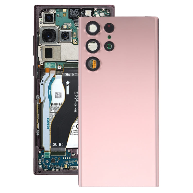 For Samsung Galaxy S22 Ultra 5G SM-S908B Battery Back Cover with Camera Lens Cover (Pink) -  by buy2fix | Online Shopping UK | buy2fix
