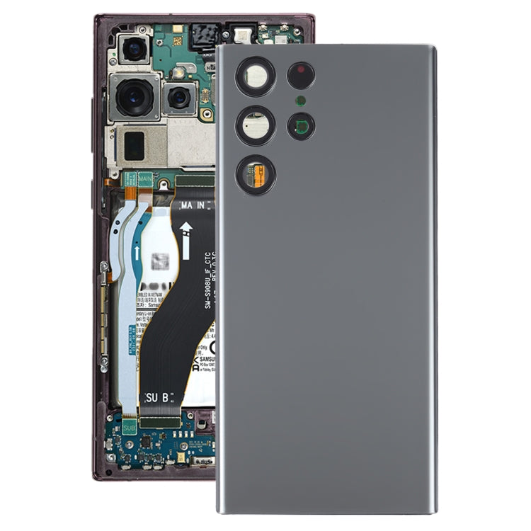 For Samsung Galaxy S22 Ultra 5G SM-S908B Battery Back Cover with Camera Lens Cover (Grey) -  by buy2fix | Online Shopping UK | buy2fix