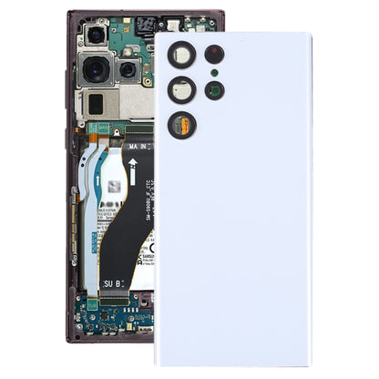 For Samsung Galaxy S22 Ultra 5G SM-S908B Battery Back Cover with Camera Lens Cover (White) -  by buy2fix | Online Shopping UK | buy2fix