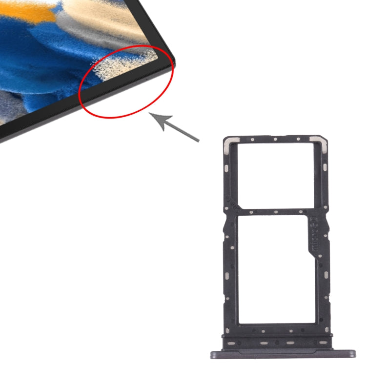 For Samsung Galaxy Tab A8 10.5 2021 SM-X200/X205 SIM Card Tray + SIM Card Tray / Micro SD Card Tray (Black) - Card Tray by buy2fix | Online Shopping UK | buy2fix
