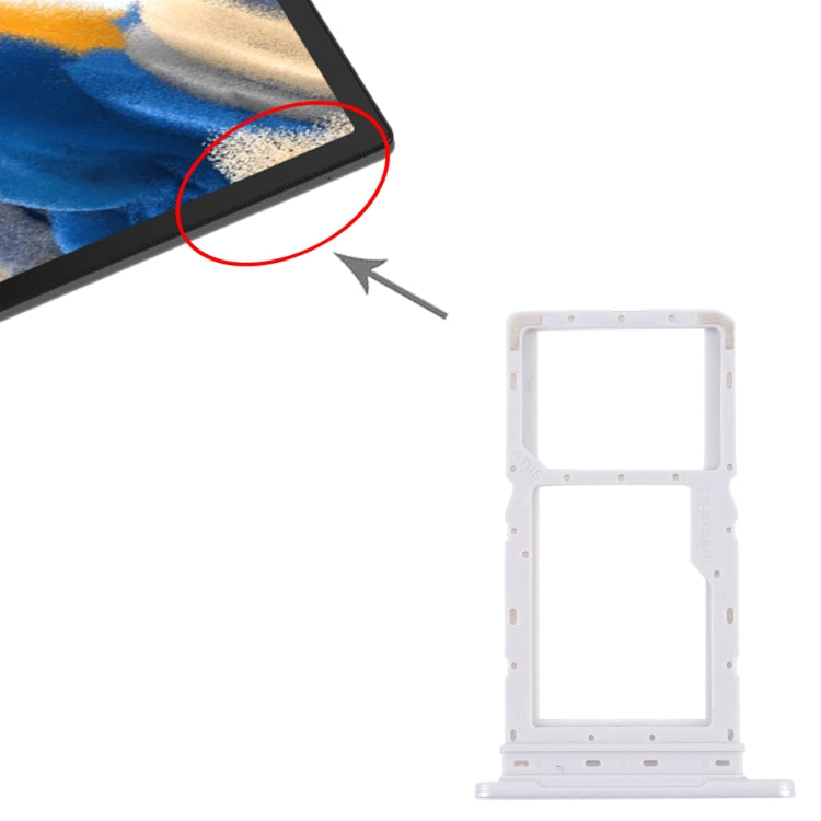 For Samsung Galaxy Tab A8 10.5 2021 SM-X200/X205 SIM Card Tray + SIM Card Tray / Micro SD Card Tray (White) - Card Tray by buy2fix | Online Shopping UK | buy2fix