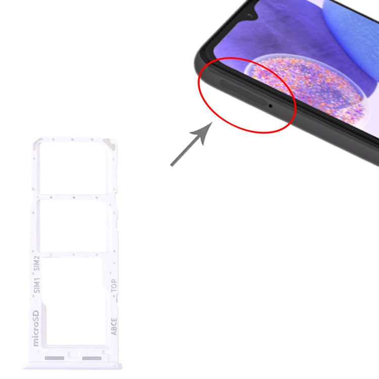 For Samsung Galaxy A23 SM-A235 Original SIM Card Tray + SIM Card Tray + Micro SD Card Tray (White) - Card Tray by buy2fix | Online Shopping UK | buy2fix