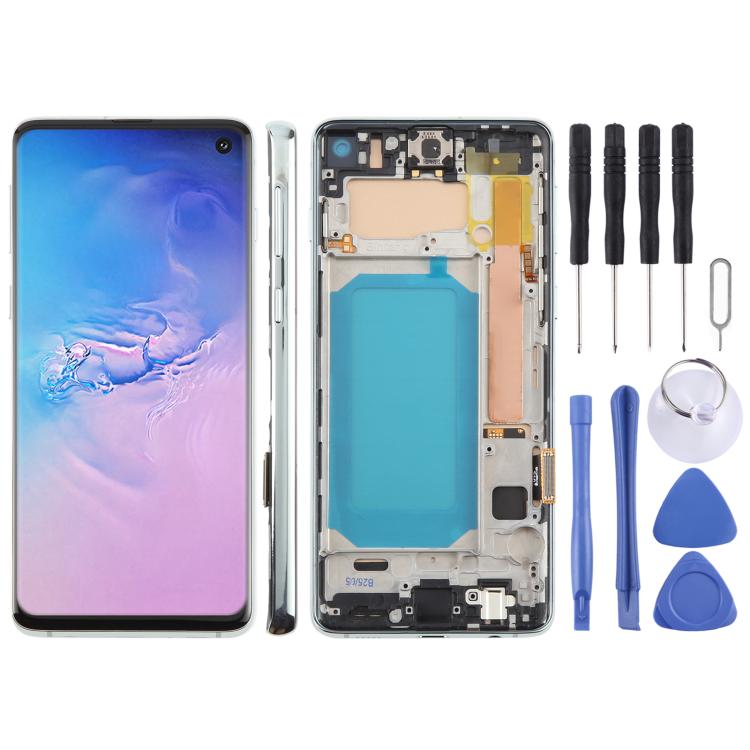 For Samsung Galaxy S10 4G SM-G973F 6.05 inch TFT LCD Screen Digitizer Full Assembly with Frame, Not Supporting Fingerprint Identification(Green) - LCD Screen by buy2fix | Online Shopping UK | buy2fix