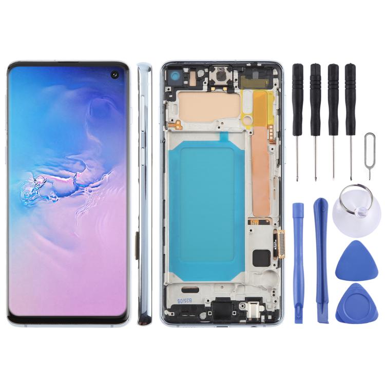 For Samsung Galaxy S10 4G SM-G973F 6.05 inch TFT LCD Screen Digitizer Full Assembly with Frame, Not Supporting Fingerprint Identification(Blue) - LCD Screen by buy2fix | Online Shopping UK | buy2fix