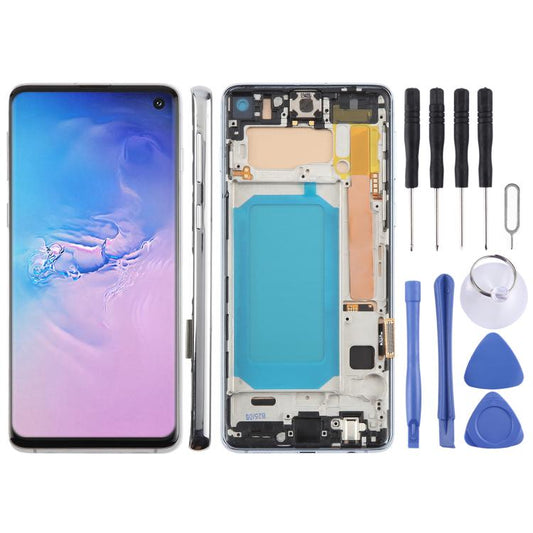 For Samsung Galaxy S10 4G SM-G973F 6.05 inch TFT LCD Screen Digitizer Full Assembly with Frame, Not Supporting Fingerprint Identification(Silver) - LCD Screen by buy2fix | Online Shopping UK | buy2fix