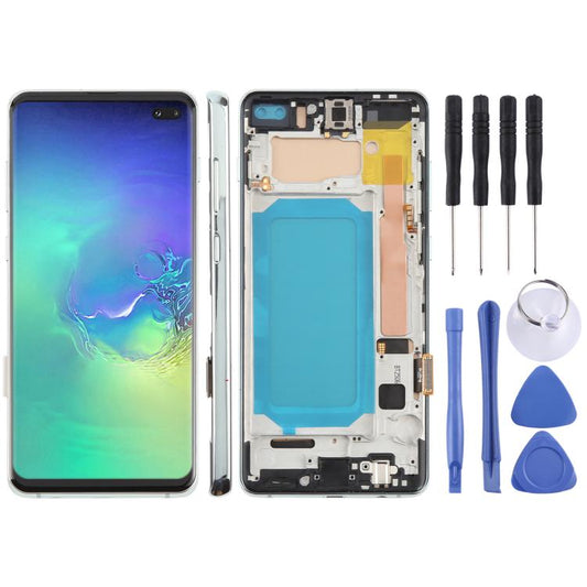 For Samsung Galaxy S10+ SM-G975F 6.38 inch TFT LCD Screen Digitizer Full Assembly with Frame, Not Supporting Fingerprint Identification(Green) - LCD Screen by buy2fix | Online Shopping UK | buy2fix