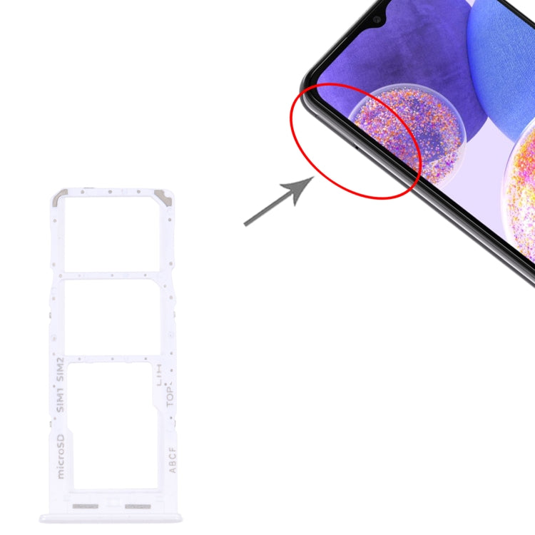 For Samsung Galaxy A23 5G SM-A236B Original SIM Card Tray + SIM Card Tray + Micro SD card tray (White) - Card Tray by buy2fix | Online Shopping UK | buy2fix