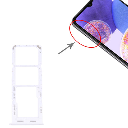 For Samsung Galaxy A23 5G SM-A236B Original SIM Card Tray + SIM Card Tray + Micro SD card tray (White) - Card Tray by buy2fix | Online Shopping UK | buy2fix