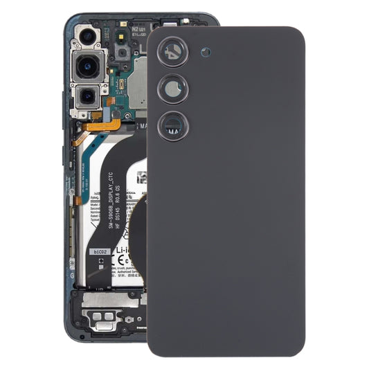 For Samsung Galaxy S23 SM-S911B OEM Glass Battery Back Cover with Camera Lens Cover(Black) -  by buy2fix | Online Shopping UK | buy2fix