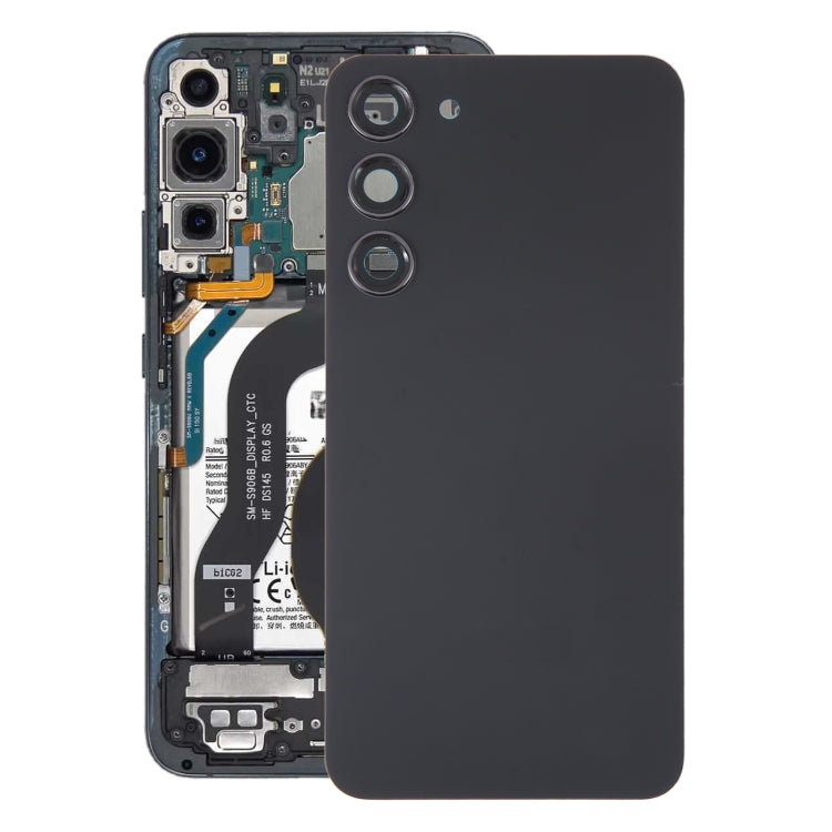 For Samsung Galaxy S23+ SM-S916B OEM Glass Battery Back Cover with Camera Lens Cover(Black) -  by buy2fix | Online Shopping UK | buy2fix