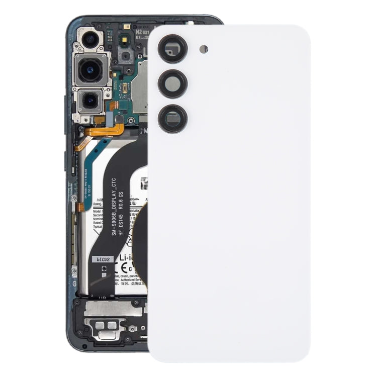 For Samsung Galaxy S23+ SM-S916B OEM Glass Battery Back Cover with Camera Lens Cover(White) -  by buy2fix | Online Shopping UK | buy2fix