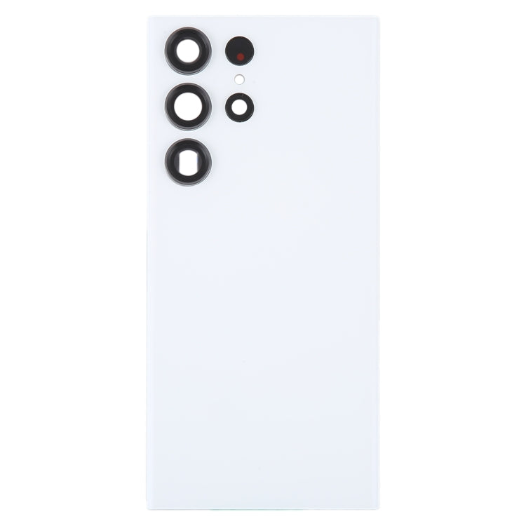 For Samsung Galaxy S23 Ultra SM-S918 Glass Battery Back Cover with Camera Lens Cover(White) -  by buy2fix | Online Shopping UK | buy2fix