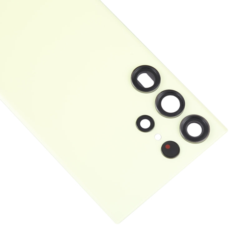 For Samsung Galaxy S23 Ultra SM-S918 Glass Battery Back Cover with Camera Lens Cover(Yellow) -  by buy2fix | Online Shopping UK | buy2fix