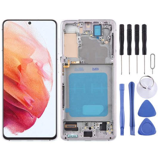 For Samsung Galaxy S21 5G SM-G991 TFT LCD Screen Digitizer Full Assembly with Frame (Silver) - LCD Screen by buy2fix | Online Shopping UK | buy2fix