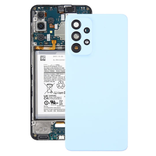 For Samsung Galaxy A33 5G SM-A336B Battery Back Cover with Camera Lens Frame(Blue)
