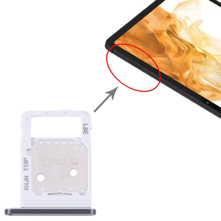 For Samsung Galaxy Tab S8+ SM-X800 Original SIM Card Tray + Micro SD Card Tray (Black) - Card Tray by buy2fix | Online Shopping UK | buy2fix