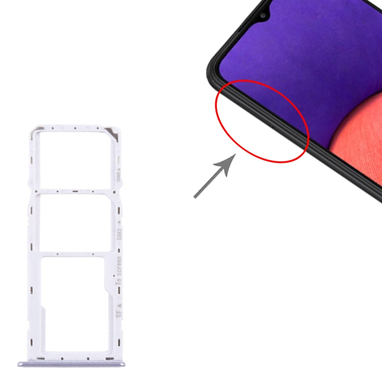 For Samsung Galaxy A22 5G SM-A226B Original SIM Card Tray + SIM Card Tray + Micro SD Card Tray (Purple) - Card Tray by buy2fix | Online Shopping UK | buy2fix