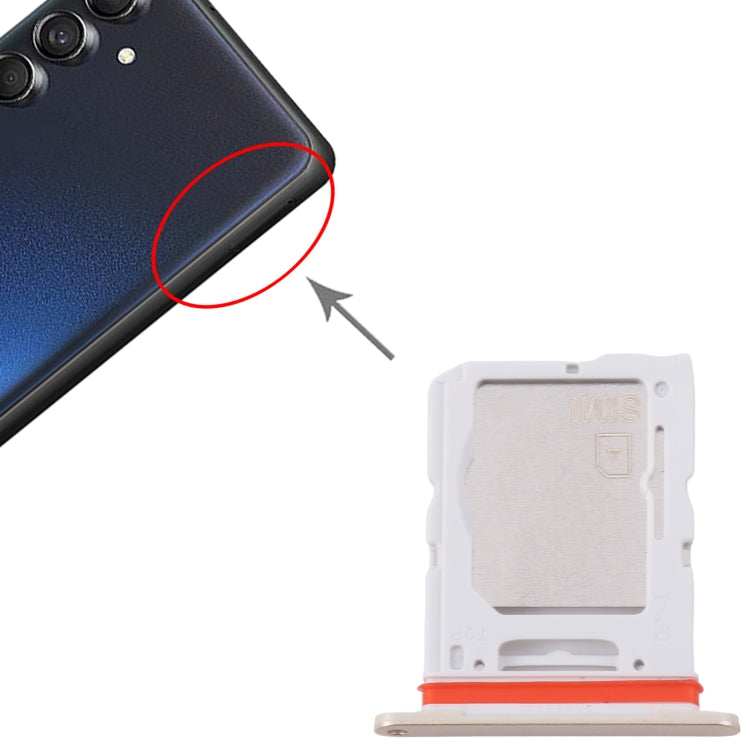 For Samsung Galaxy M55 SM-M556B Original SIM Card Tray + SIM Card Tray / Micro SD Card Tray (Gold) - Card Tray by buy2fix | Online Shopping UK | buy2fix