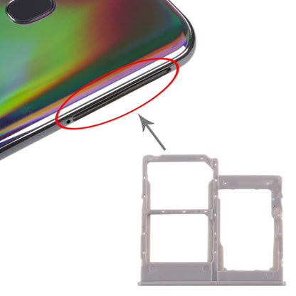 For Galaxy A40 SIM Card Tray + SIM Card Tray + Micro SD Card Tray (Grey) - Card Tray by buy2fix | Online Shopping UK | buy2fix