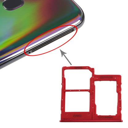 For Galaxy A40 SIM Card Tray + SIM Card Tray + Micro SD Card Tray (Red) - Card Tray by buy2fix | Online Shopping UK | buy2fix