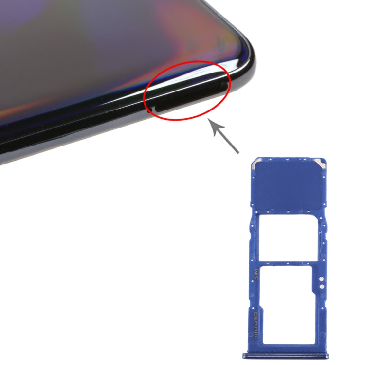 For Galaxy A70 SIM Card Tray + Micro SD Card Tray (Blue) - Card Tray by buy2fix | Online Shopping UK | buy2fix