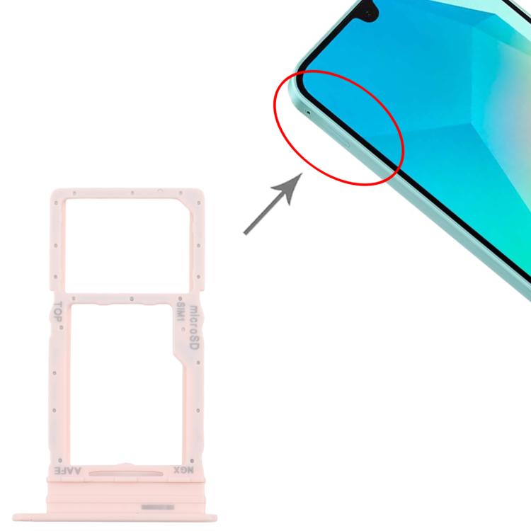 For Samsung Galaxy A16 SM-A165F Original SIM Card Tray + Micro SD Card Tray (Pink) - Card Tray by buy2fix | Online Shopping UK | buy2fix