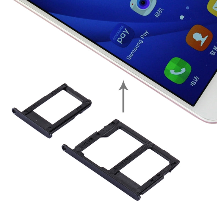 For Galaxy J5 Prime / G570 & J7 Prime / G610 SIM Card Tray + Micro SD & SIM Card Tray (Black) - Card Tray by buy2fix | Online Shopping UK | buy2fix