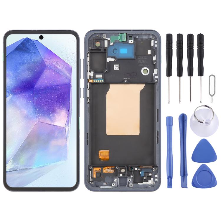 For Samsung Galaxy A55 SM-A556B Original LCD Screen Digitizer Full Assembly with Frame (Blue) - LCD Screen by buy2fix | Online Shopping UK | buy2fix