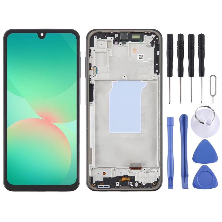 For Samsung Galaxy A26 SM-A266B 6.66 inch OLED LCD Screen Digitizer Full Assembly with Frame (Black) - LCD Screen by buy2fix | Online Shopping UK | buy2fix