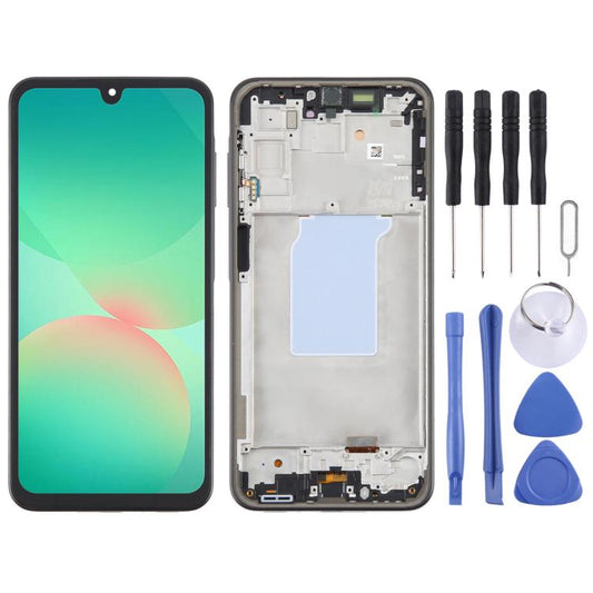 For Samsung Galaxy A26 SM-A266B 6.66 inch OLED LCD Screen Digitizer Full Assembly with Frame (Black) - LCD Screen by buy2fix | Online Shopping UK | buy2fix