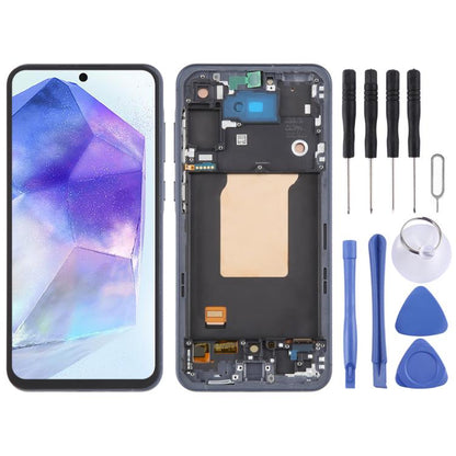 For Samsung Galaxy A55 SM-A556B OLED LCD Screen Digitizer Full Assembly with Frame (Blue) - LCD Screen by buy2fix | Online Shopping UK | buy2fix