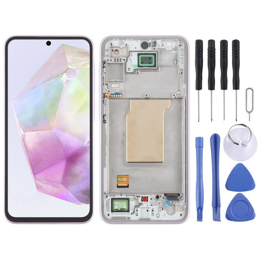 For Samsung Galaxy A35 SM-A356B OLED LCD Screen Digitizer Full Assembly with Frame (Pink) - LCD Screen by buy2fix | Online Shopping UK | buy2fix
