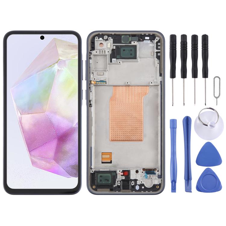 For Samsung Galaxy A35 SM-A356B OLED LCD Screen Digitizer Full Assembly with Frame (Blue) - LCD Screen by buy2fix | Online Shopping UK | buy2fix