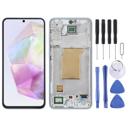 For Samsung Galaxy A35 SM-A356B OLED LCD Screen Digitizer Full Assembly with Frame (Baby Blue) - LCD Screen by buy2fix | Online Shopping UK | buy2fix