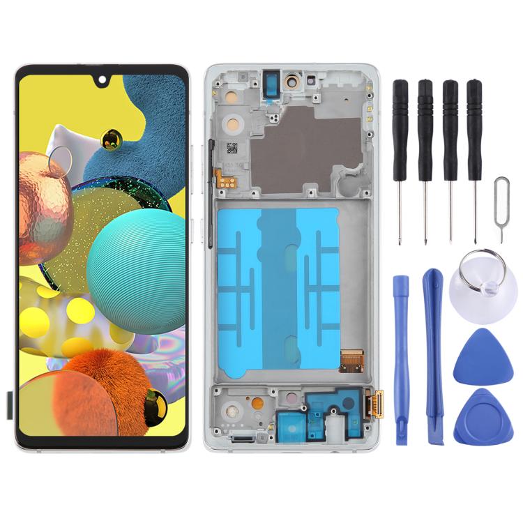 For Samsung Galaxy A51 5G SM-A516 6.36 inch OLED LCD Screen Digitizer Full Assembly with Frame (Silver) - LCD Screen by buy2fix | Online Shopping UK | buy2fix
