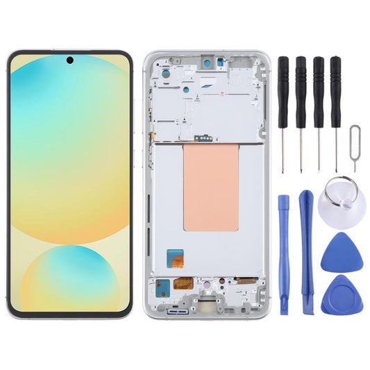 For Samsung Galaxy S24 FE SM-S721B OLED LCD Screen Digitizer Full Assembly with Frame (Silver) -  by buy2fix | Online Shopping UK | buy2fix