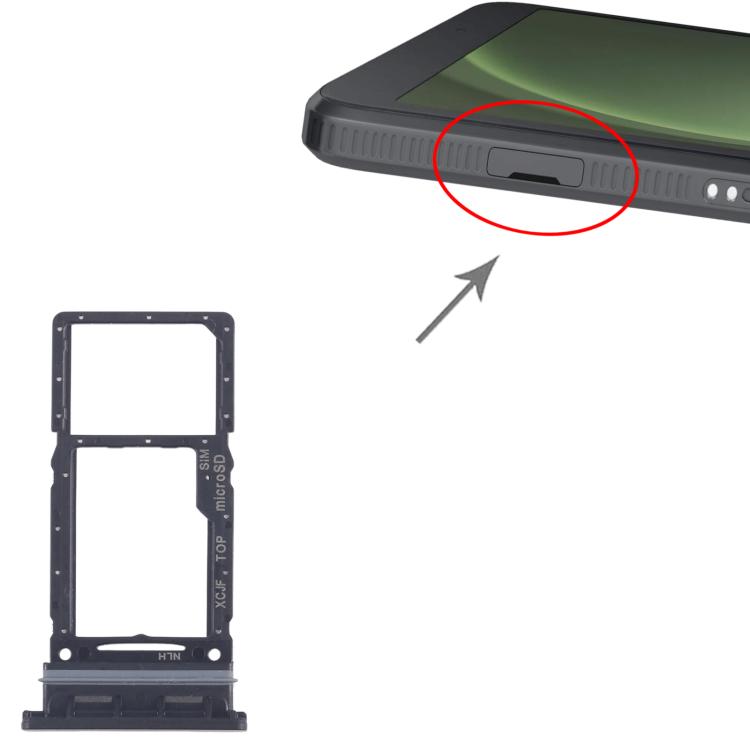 For Samsung Galaxy Tab Active5 5G SM-X306 Original SIM Card Tray + Micro SD Card Tray (Black) - Card Tray by buy2fix | Online Shopping UK | buy2fix