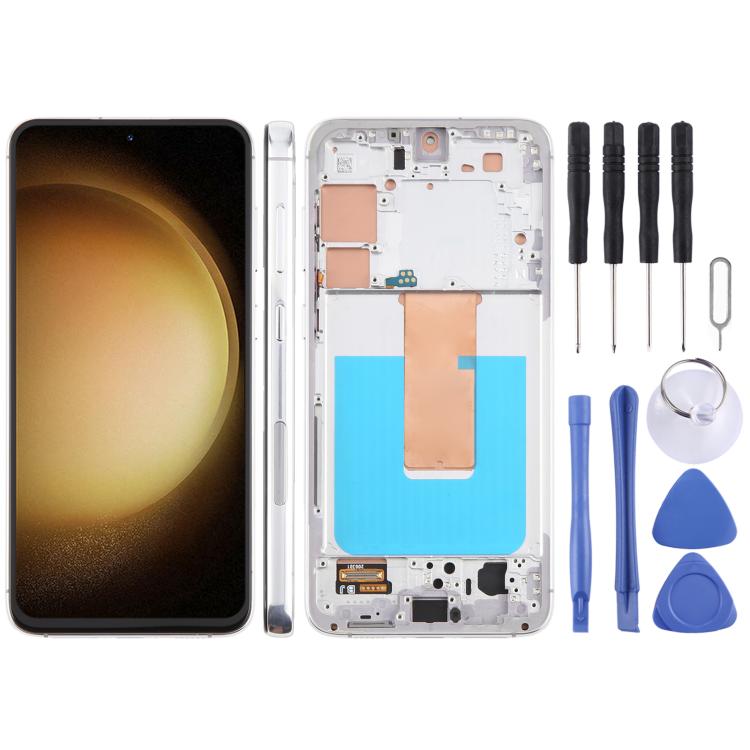 For Samsung Galaxy S23+ SM-S916B 6.43 inch TFT LCD Screen Digitizer Full Assembly with Frame, Not Supporting Fingerprint Identification (Silver) -  by buy2fix | Online Shopping UK | buy2fix