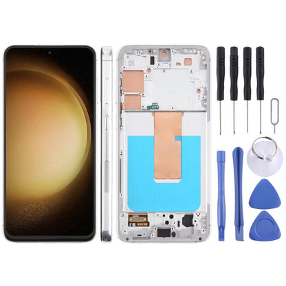 For Samsung Galaxy S23+ SM-S916B 6.43 inch TFT LCD Screen Digitizer Full Assembly with Frame, Not Supporting Fingerprint Identification (Silver) -  by buy2fix | Online Shopping UK | buy2fix
