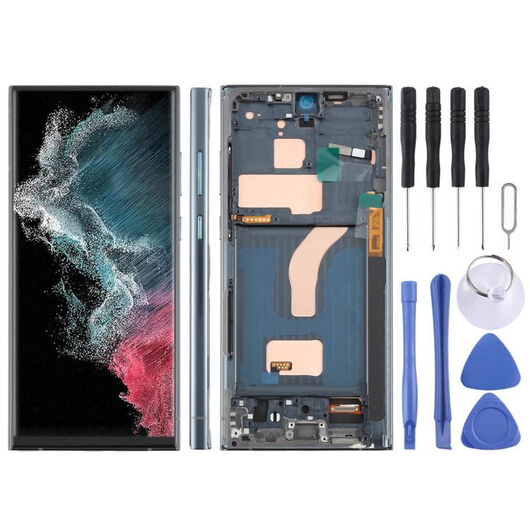 For Samsung Galaxy S22 Ultra SM-S908B 6.72 inch TFT LCD Screen Digitizer Full Assembly with Frame, Not Supporting Fingerprint Identification (Green) -  by buy2fix | Online Shopping UK | buy2fix